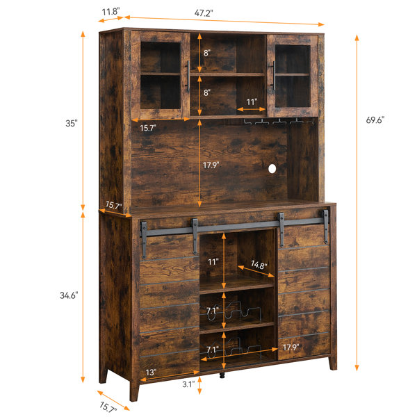 Millwood Pines Cutcheon Sideboard with Bar Hutch & Reviews